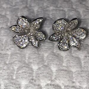 Silver rhinestone earrings